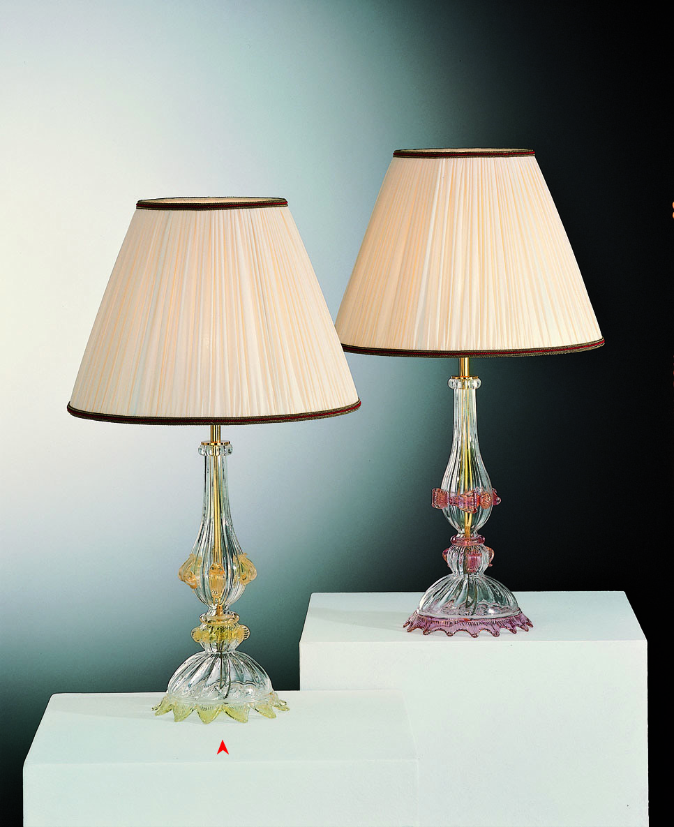 Hawaii Venetian Glass Lamps With Gold 24 Carats Murano Glass