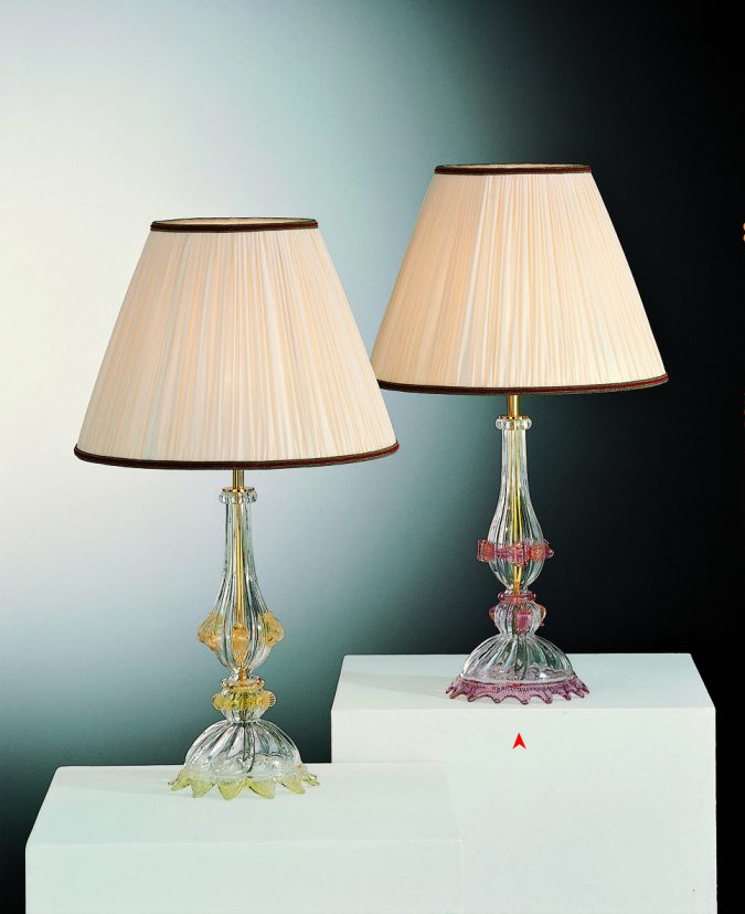 Venetian Glass Lamps With Gold 24 Carats - Venetian Blown Glass