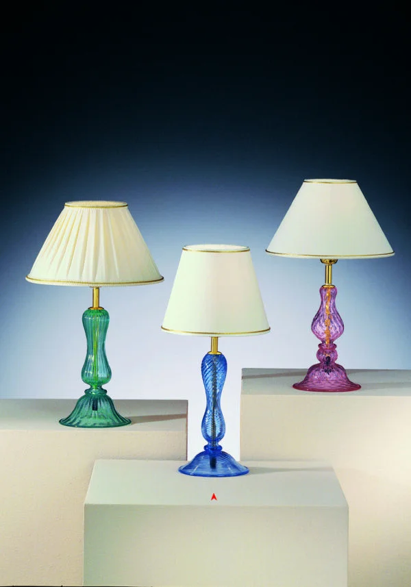 Murano Glass Blue Table Lamp - Venetian Glass Lamps