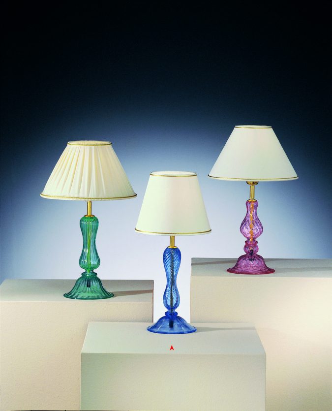 Murano Glass Blue Table Lamp - Venetian Glass Lamps