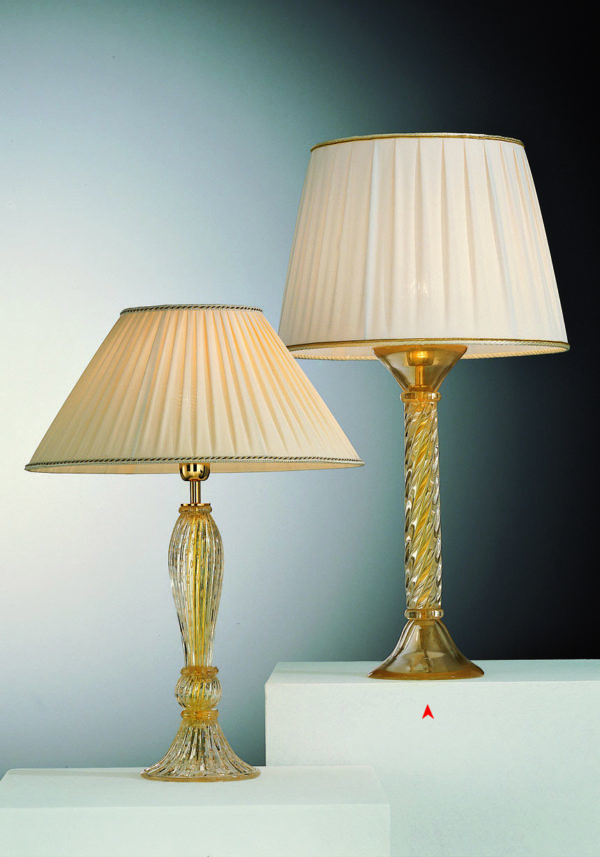 Venetian Glass Lamps All In Gold 24kt