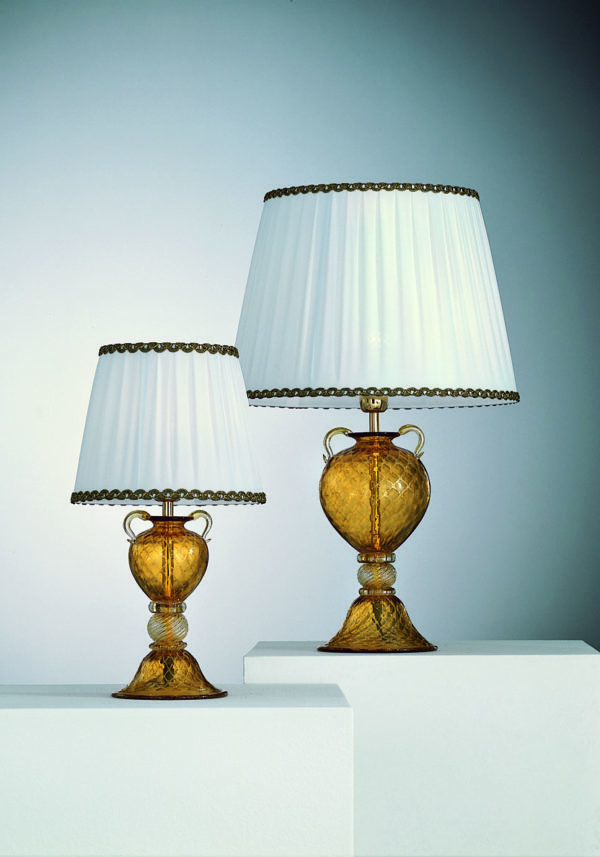 2 Murano Glass Lamps With Gold 24 Carats - Murano Art