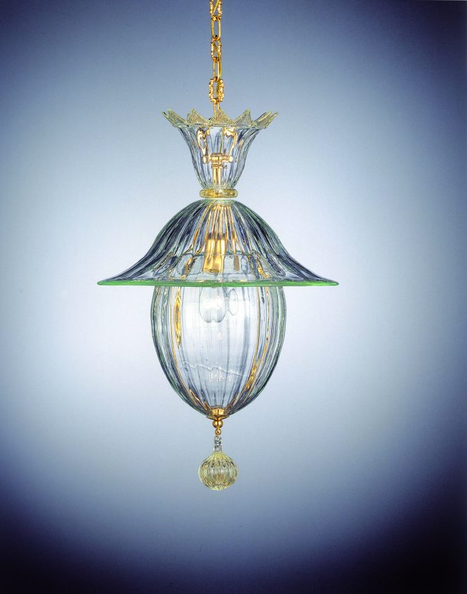 Murano Glass Lantern With Gold 24 Carats - Murano Collection