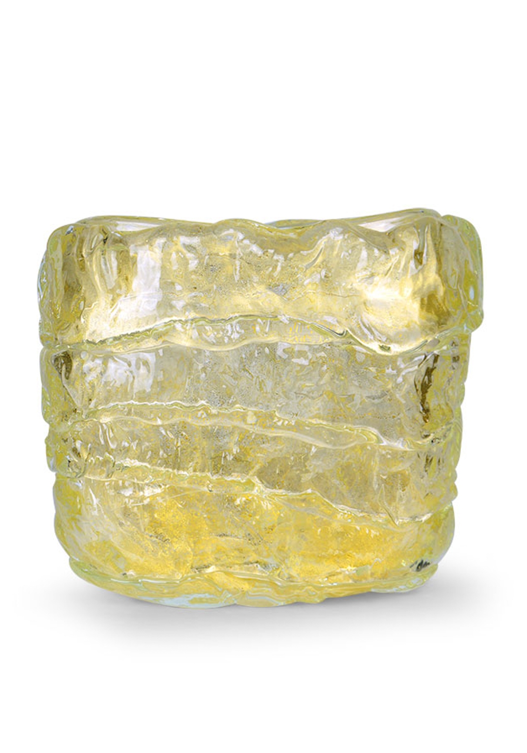 The Glacier Murano Glass Vase Gold Leaf 24kt Made Murano Glass