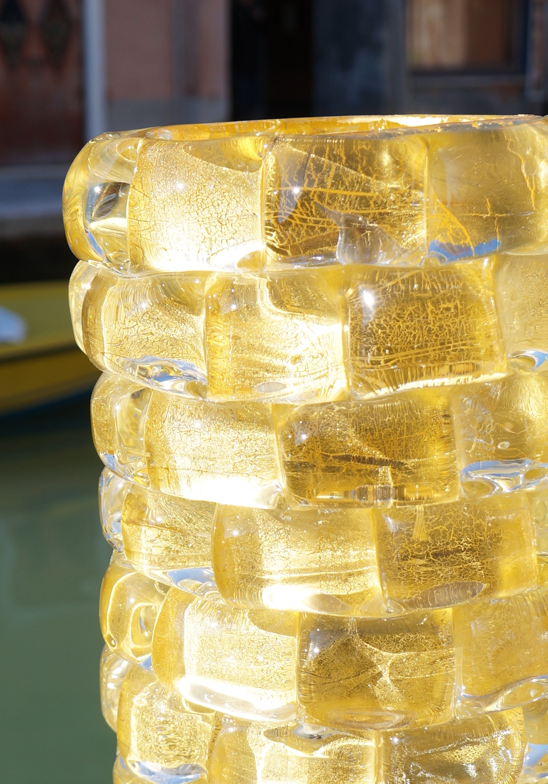 The Wall - Murano Glass Vase Gold Leaf 24kt - Made Murano Glass