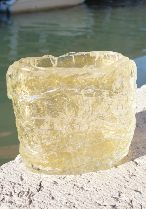 The Glacier Murano Glass Vase Gold Leaf 24kt Made Murano Glass