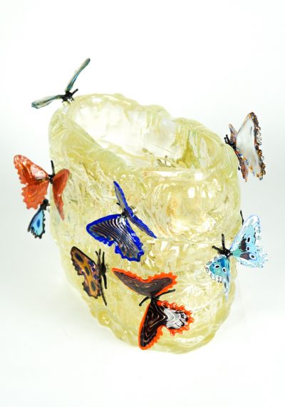 Butterflies On Ice - Vaso Farfalle Foglia Oro 24kt