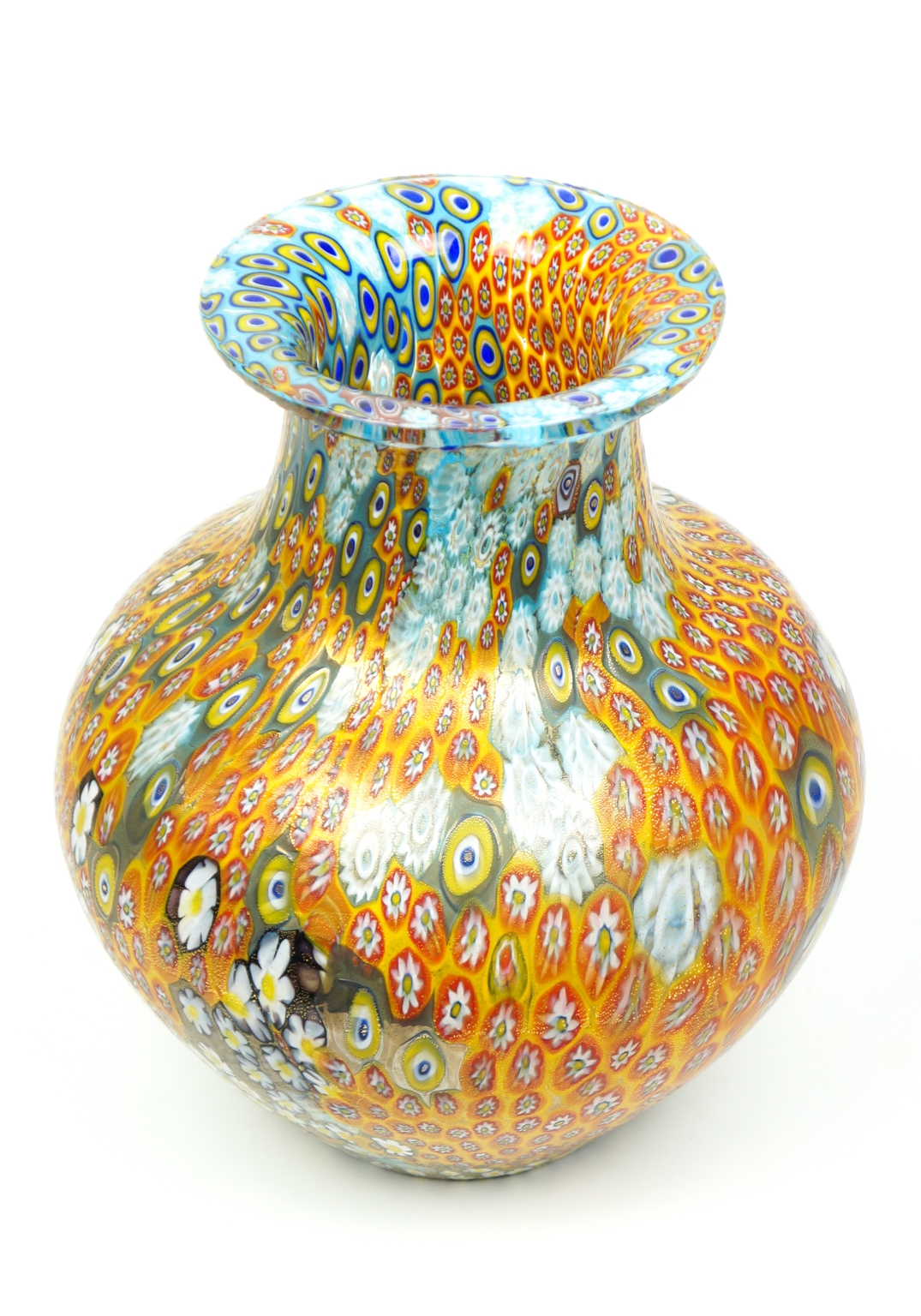 Klimt - Vase With Murrina Millefiori - Made Murano Glass