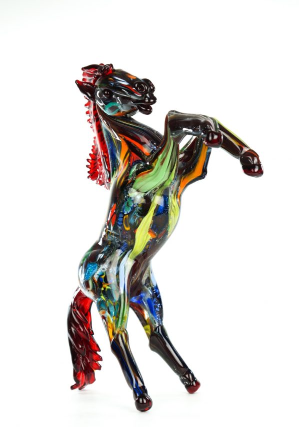 Sculpture Murano Horse Fantasy Red