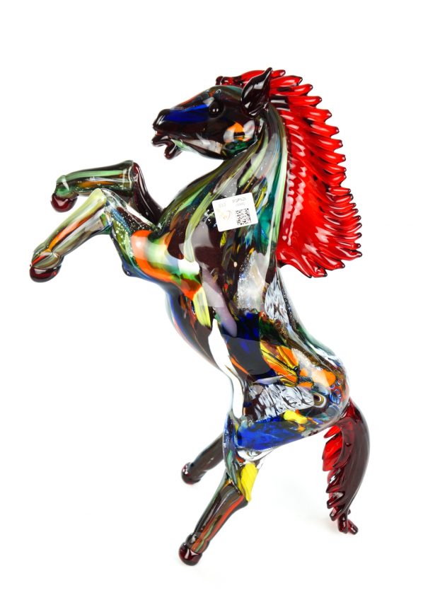 Scultura Cavallo Murano Fantasia Rosso