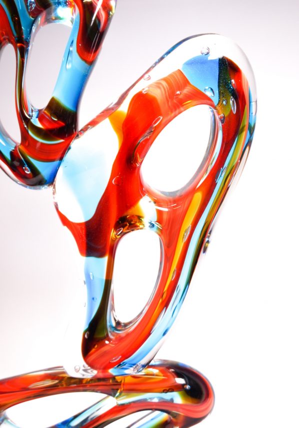 Forato - Multicolored Abstract Sculpture In Murano Glass