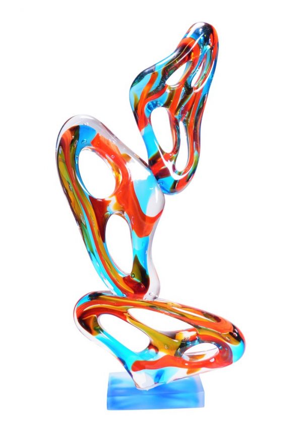 Forato - Multicolored Abstract Sculpture In Murano Glass