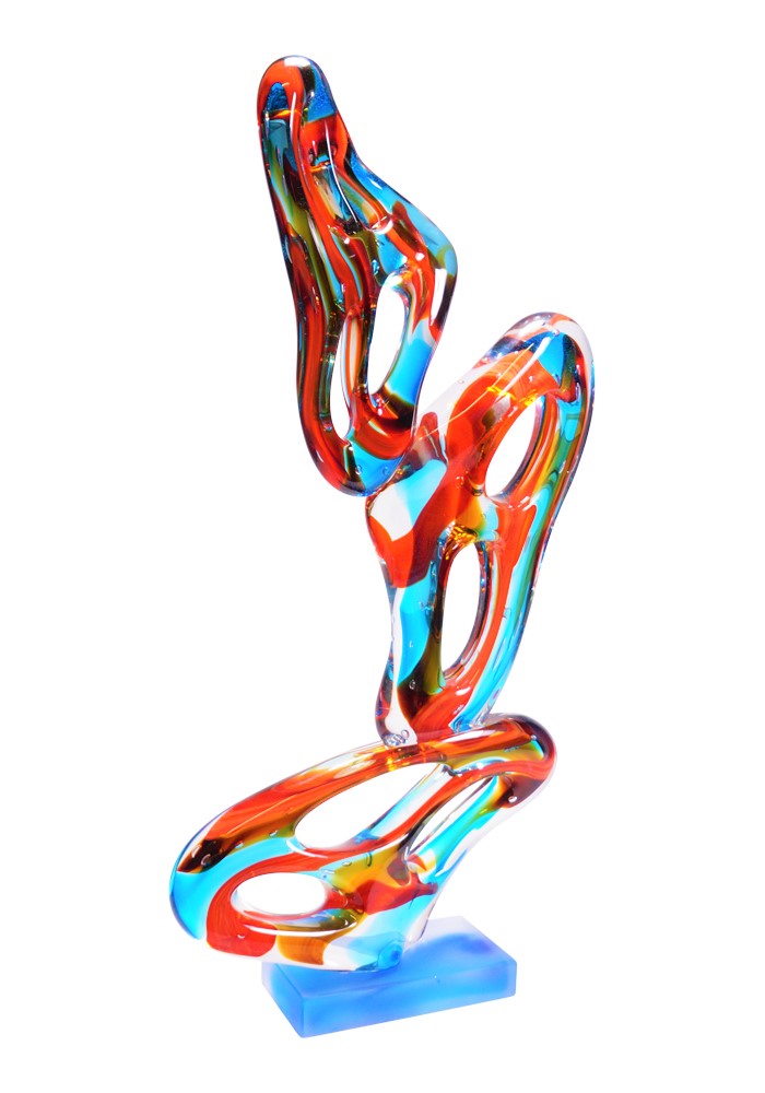 Forato - Multicolored Abstract Sculpture In Murano Glass