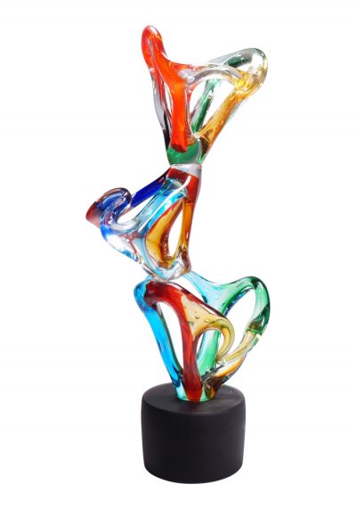 Cone – Multicolored Abstract Sculpture In Murano Glass