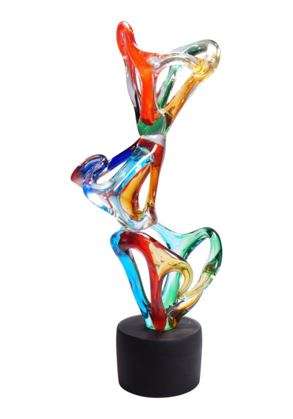 Cone - Multicolored Abstract Sculpture In Murano Glass