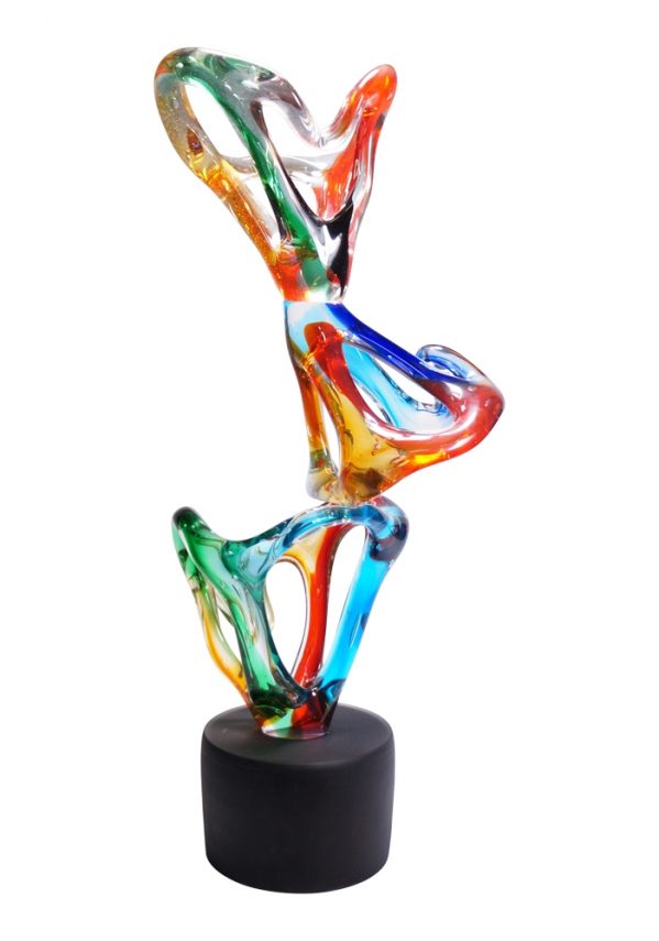 Cone - Multicolored Abstract Sculpture In Murano Glass