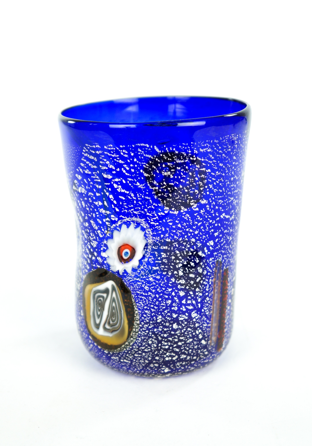 Blue Sea - Set Di 6 Bicchieri Blu Con Caraffa In Vetro Murano