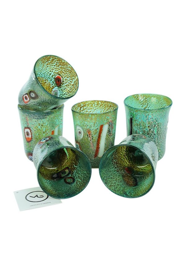 Adriatic - Set Of 6 Marine Green Murano Drinking Glasses