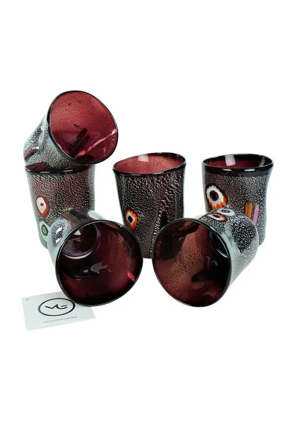 Night - Set Of 6 Amethyst Murano Drinking Glasses
