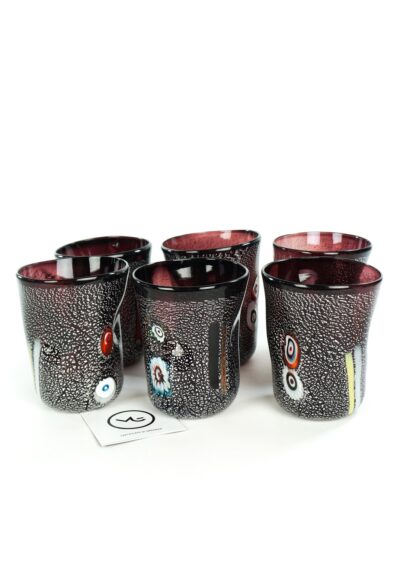 Night - Set Of 6 Amethyst Murano Drinking Glasses