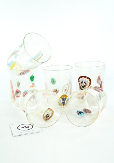 Shiny – Set Of 6 Crystal Murano Drinking Glasses