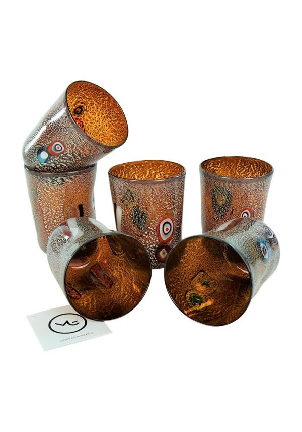 Land - Set Of 6 Tobacco Murano Drinking Glasses