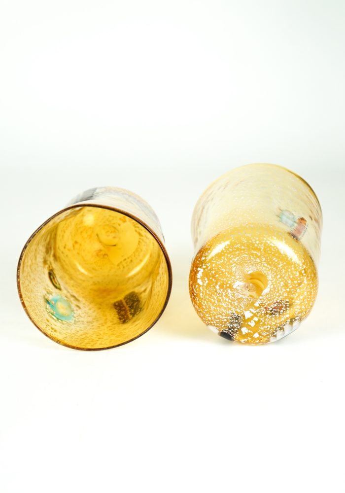 Cleo - Set Di 6 Bicchieri Ambra In Vetro Murano