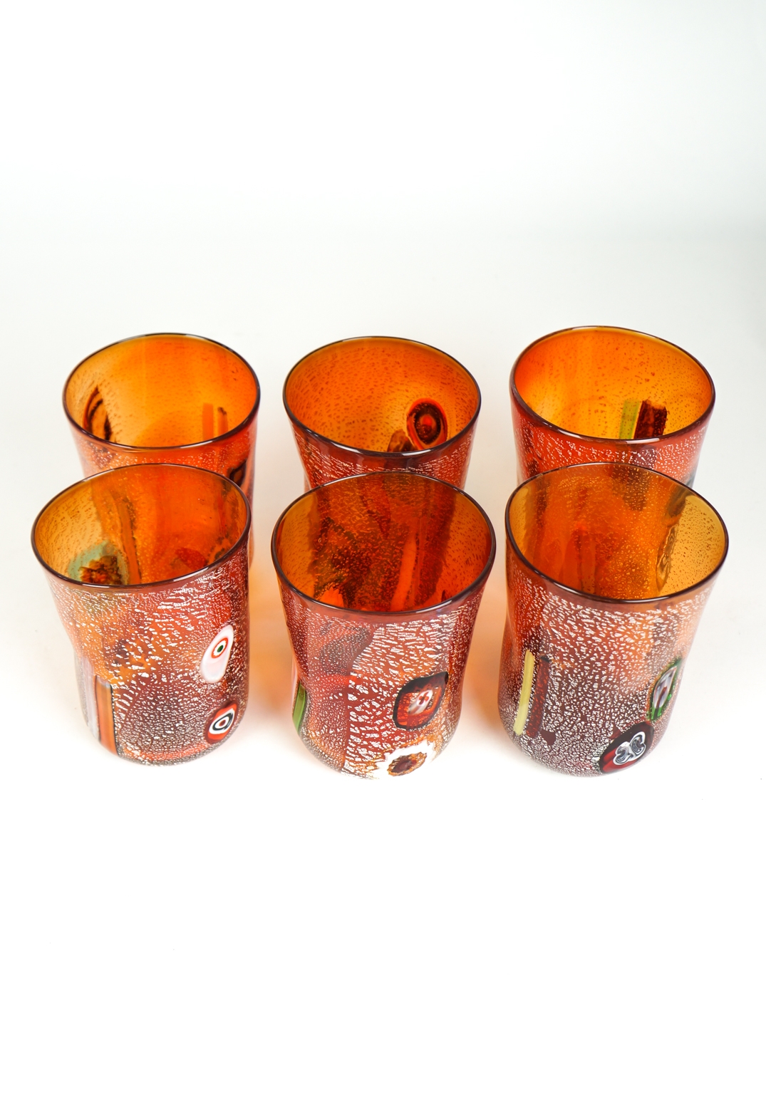Maui - Set Di 6 Bicchieri Rosso In Vetro Murano