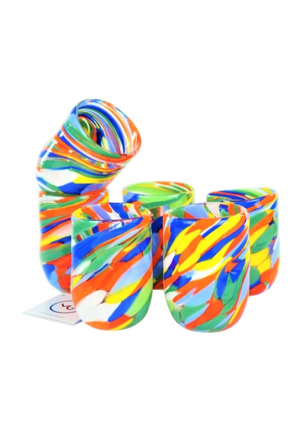 Missoni - Set Of 6 Multicolor Murano Drinking Glasses