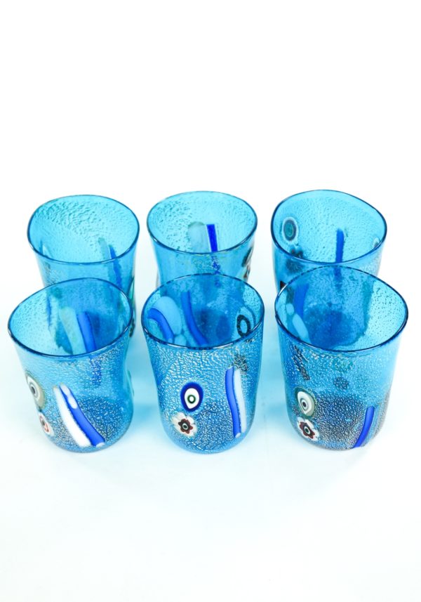 Clear Sea - Set Di 6 Bicchieri Acquamarina In Vetro Murano