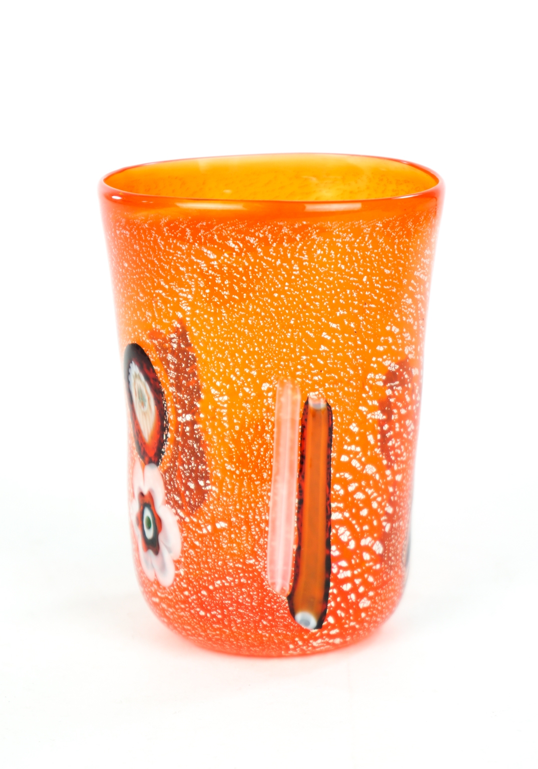 MURANO NASON MORETTI イエロー ライン オレンジ グラス MURANO NASON MORETTI イエロー ライン オレンジ グラス