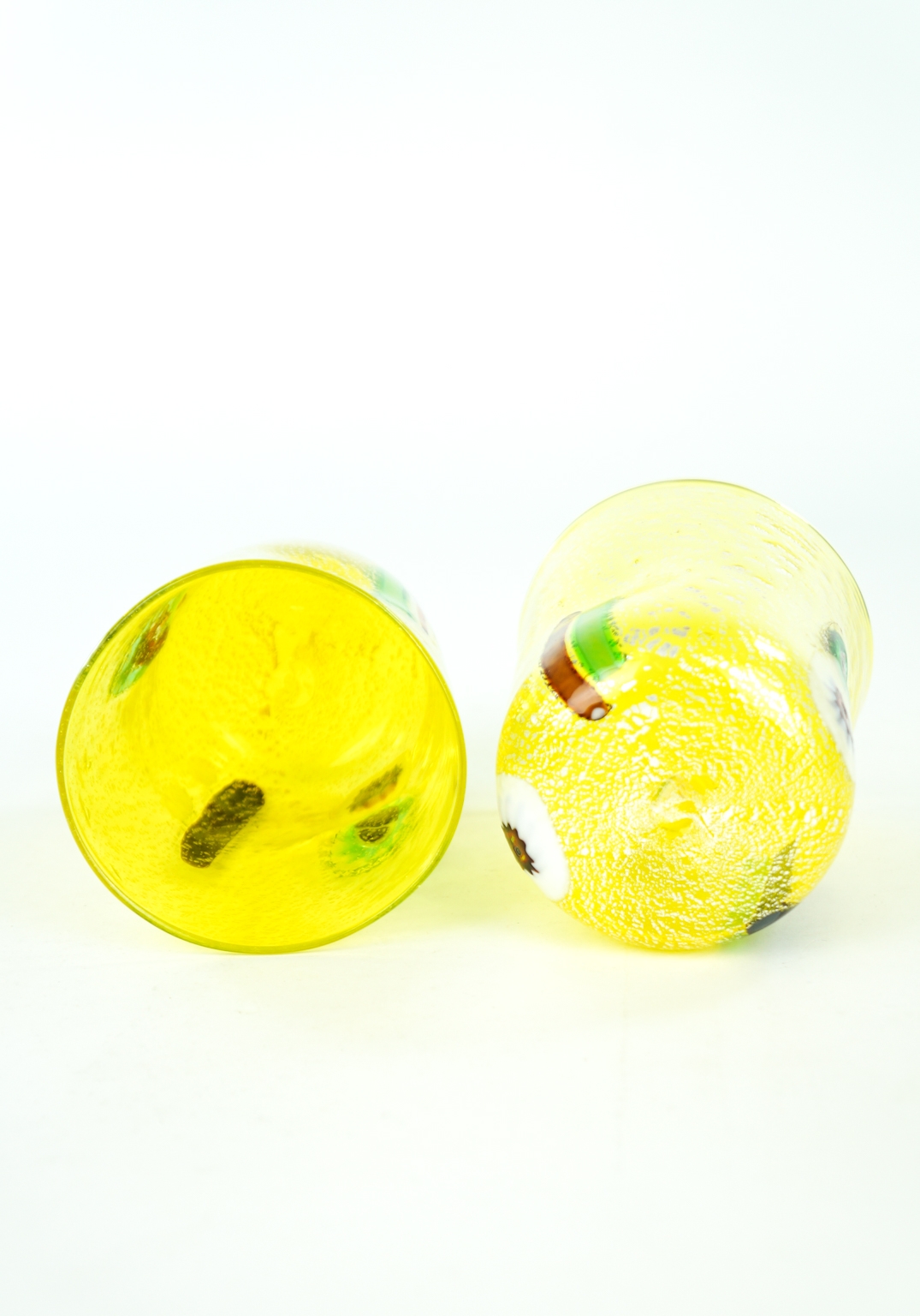 Sun - Set Of Six Yellow Murano Drinking Glasses 