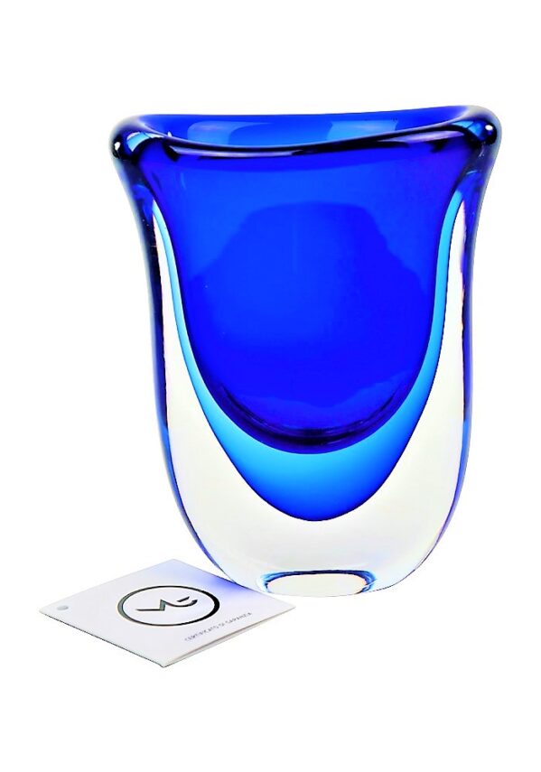 Shadow - Blue Sommerso Murano Glass Vase
