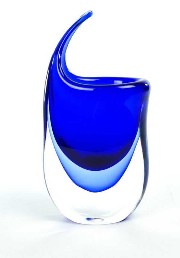 Uncin - Blue Sommerso Murano Glass Vase