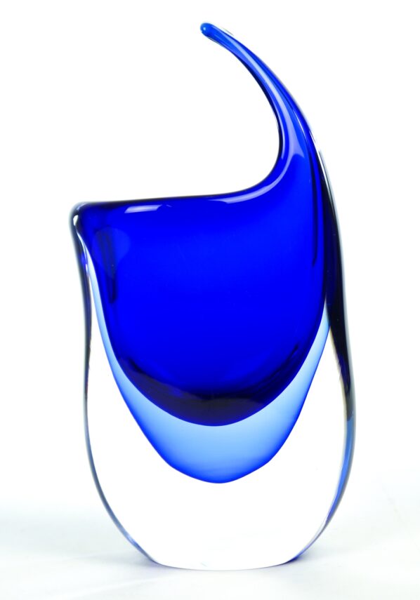 Uncin - Blue Sommerso Murano Glass Vase