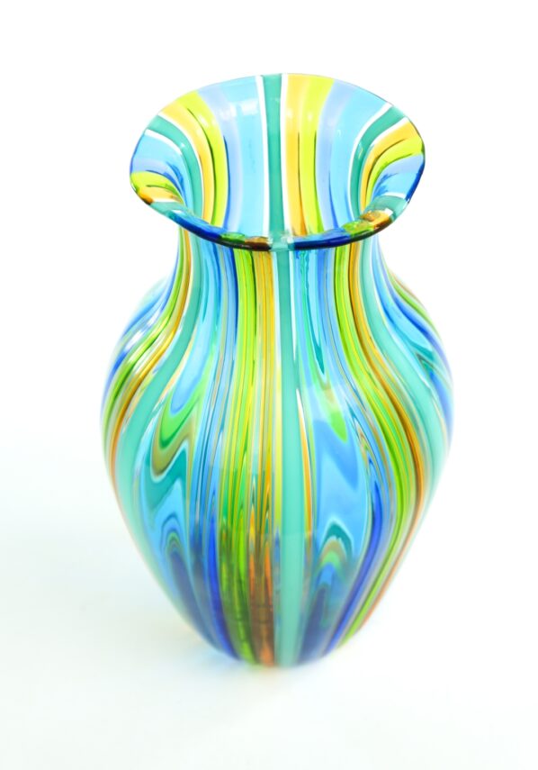 Cante - Big Murano Glass Vase Light Blue Amber