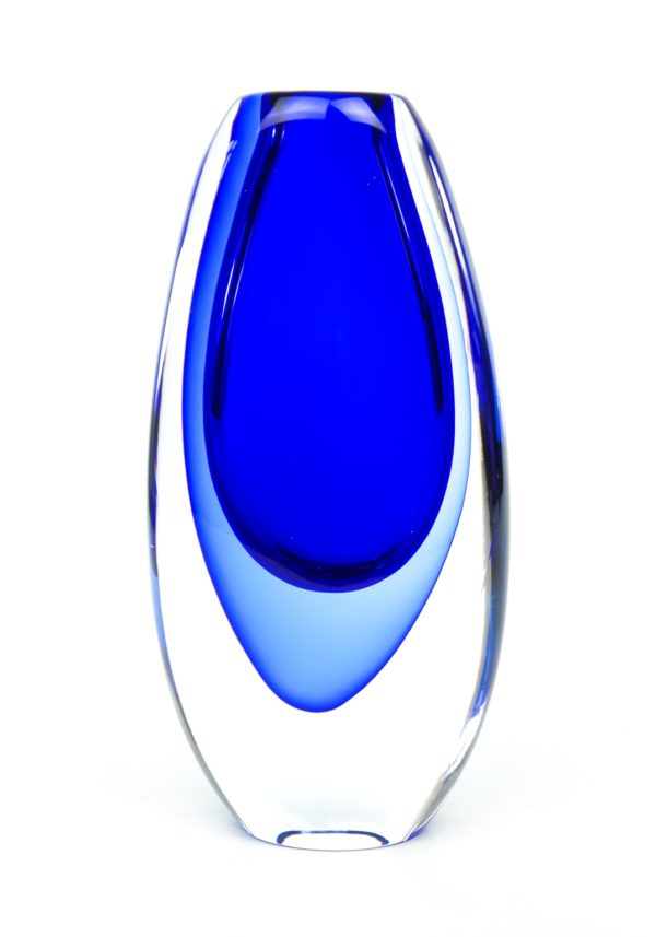 Elongated - Vaso Vetro Murano Sommerso Blu