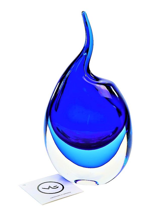 Unicorn - Blue Sommerso Murano Glass Vase