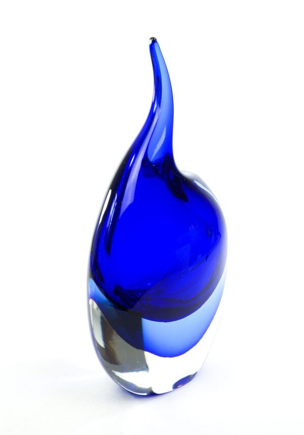 Unicorn - Blue Sommerso Murano Glass Vase