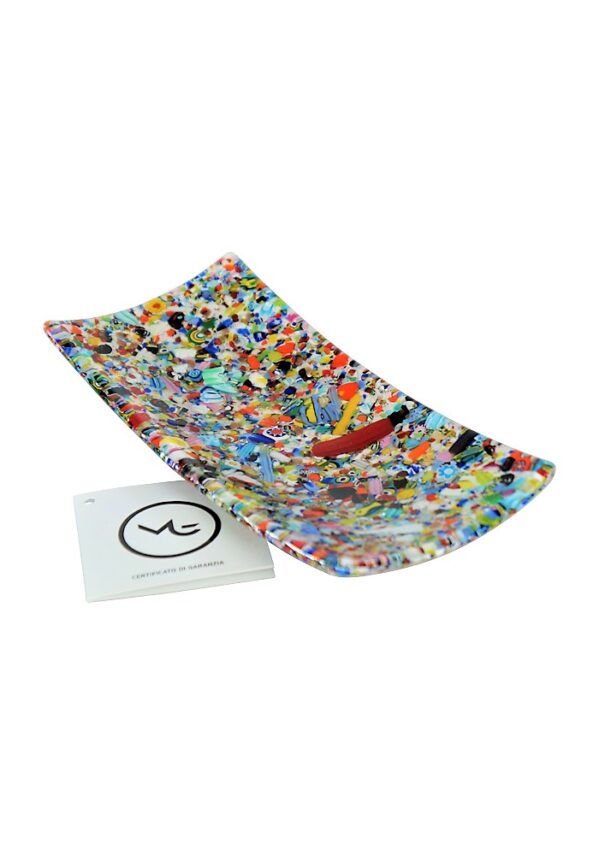 Rectangular Plate Murano Glass - Multicolored Mix