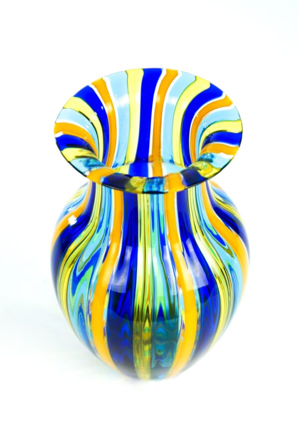 Bert - Vase In Canna Yellow Blue