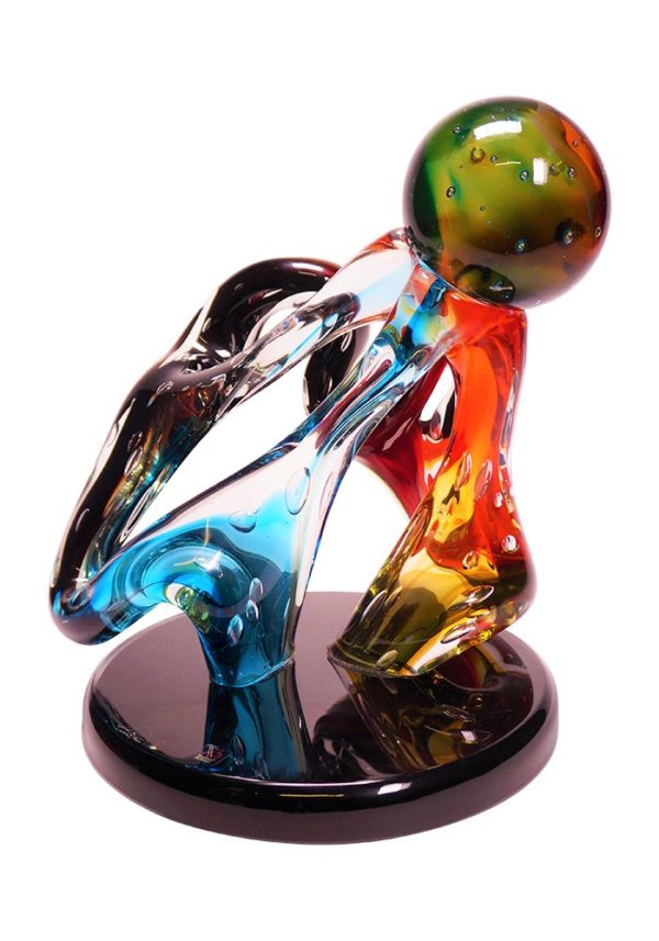 Abstract Knot - Murano Sculpture Submerged Colored