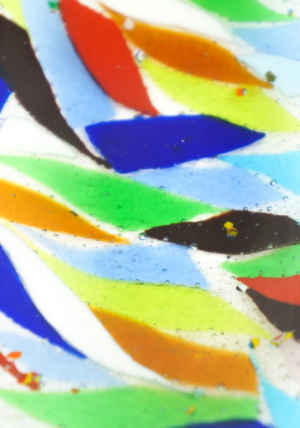 Piatto Rettangolare In Vetro Di Murano - Scaglie Multicolore