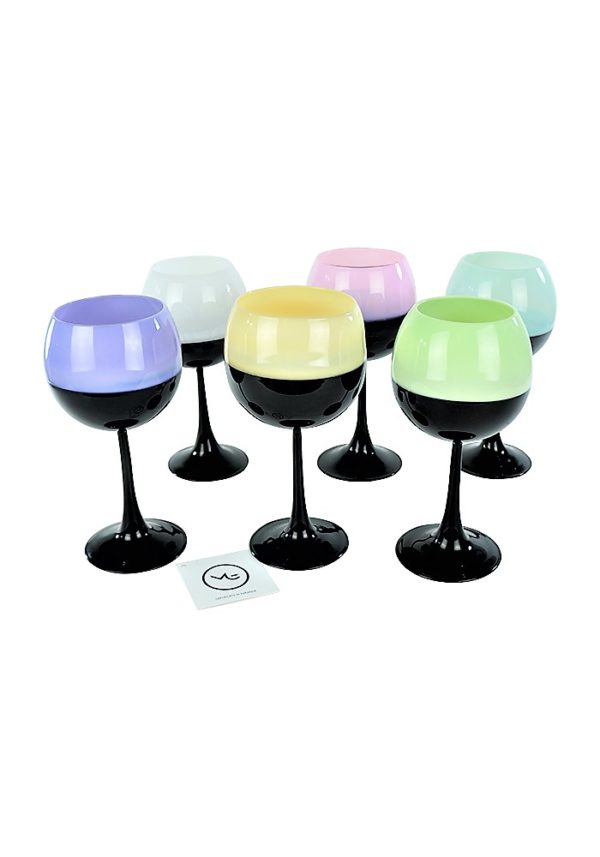 Nasti - Set Of 6 Multicolored Murano Goblets
