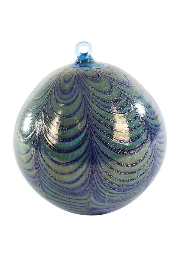 Palla Di Natale Blu In Vetro Murano Fenicio