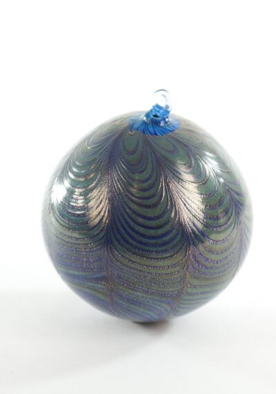 Blue Murano Glass Christmas Ball Fenicio
