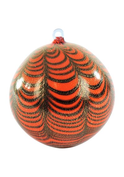 Orange Murano Glass Christmas Ball Fenicio