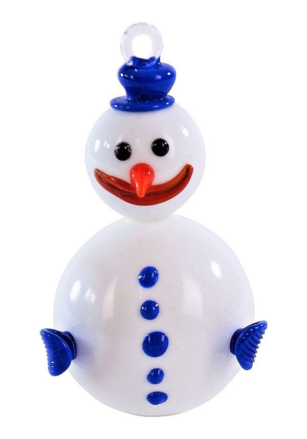Snowman Blue - Christmas Ball Murano Glass