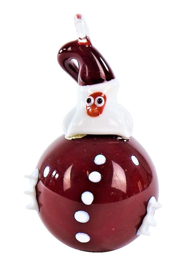 Pupazzo Di Neve Blu - Palla Di Natale In Vetro Murano