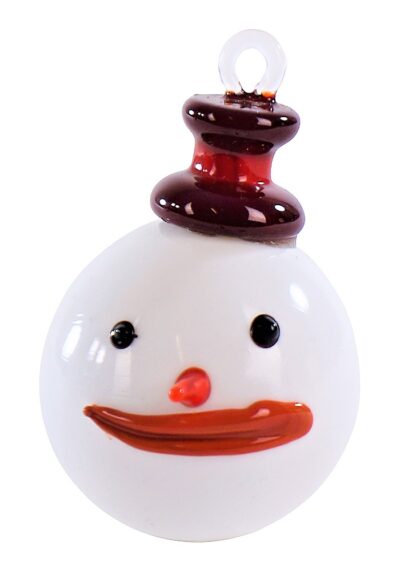 Snowman Head Red – Christmas Ball Murano Glass